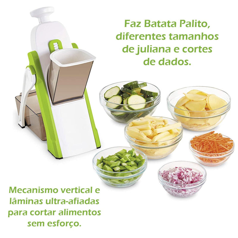 Cortador Fatiador Mandoline Multifuncional 5 Funções para Cortar Batata Legumes e Vegetais Alta Qualidade